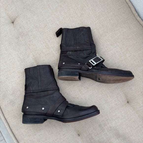 FREE PEOPLE OUTSIDER MOTO BOOT in Brown (Missing top buckles) - Picture 7 of 14